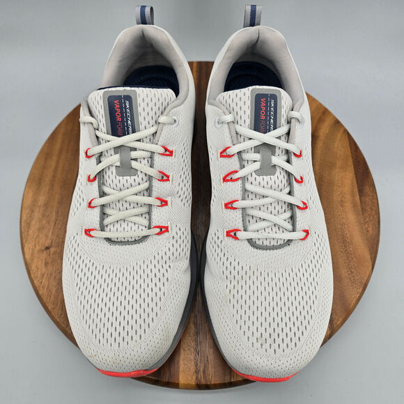 Skechers Shoes Men's 14 Gray Orange Mesh Lace Up Athletic Running Sneakers - Picture 5 of 9